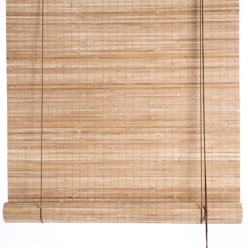 Brown privacy bamboo roller blinds