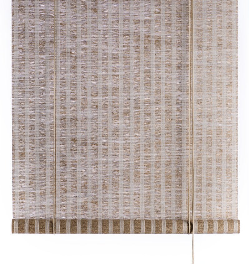 Brown plant striped roller blind