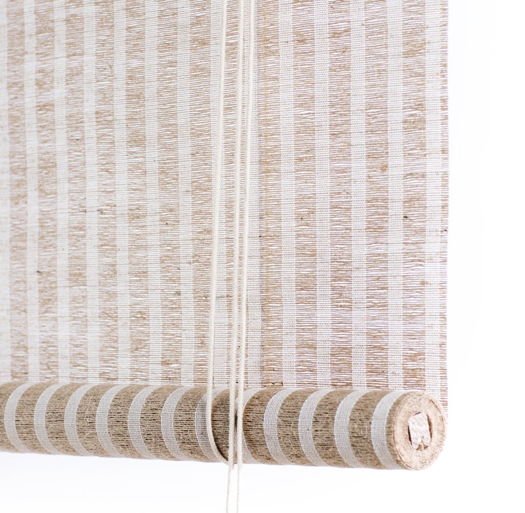 Brown plant striped roller blind