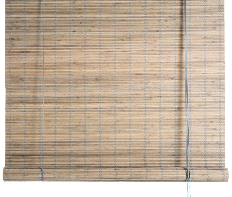 Grey stain privacy bamboo roller blinds