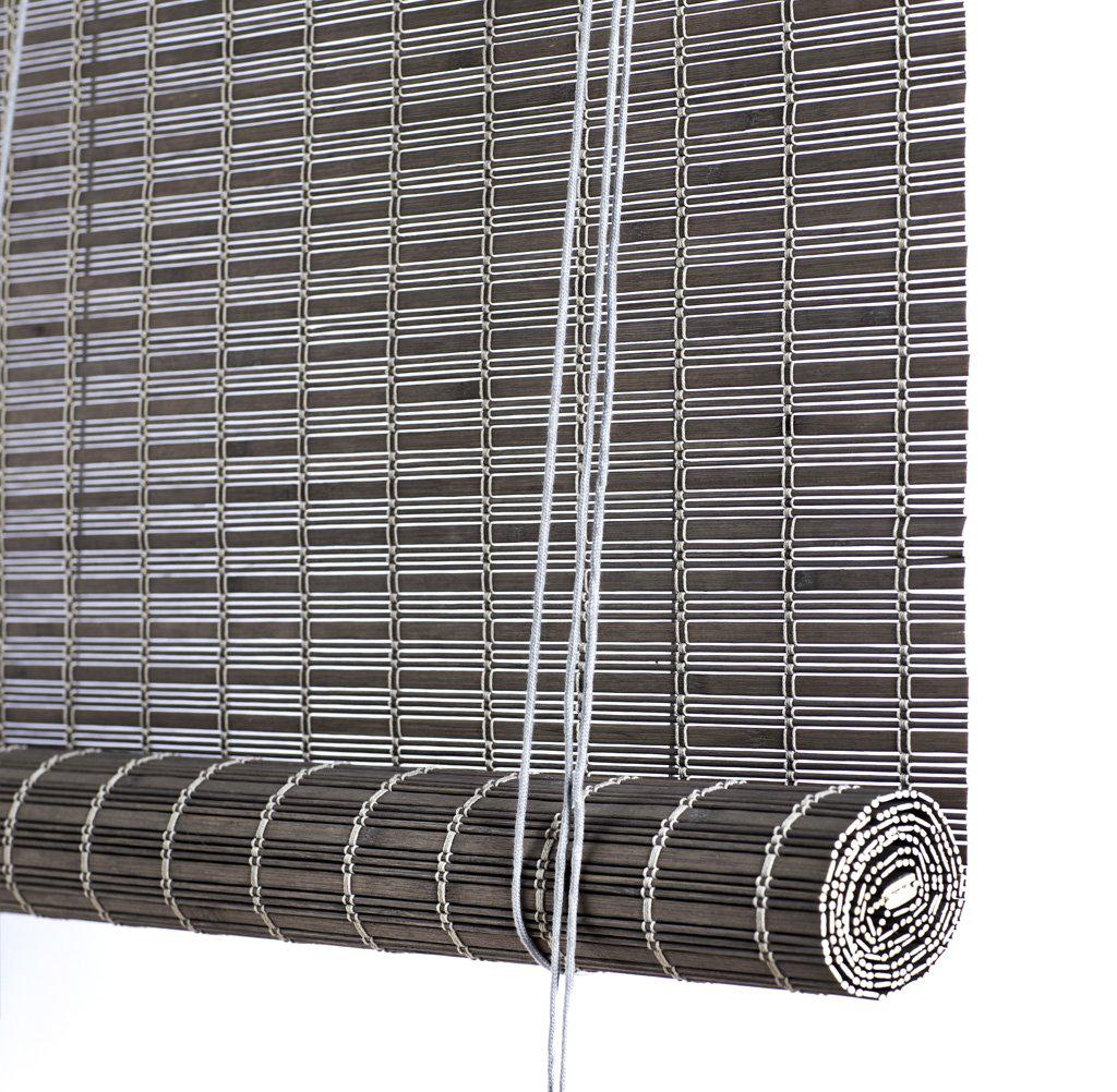 Grey-brown bamboo roller blind