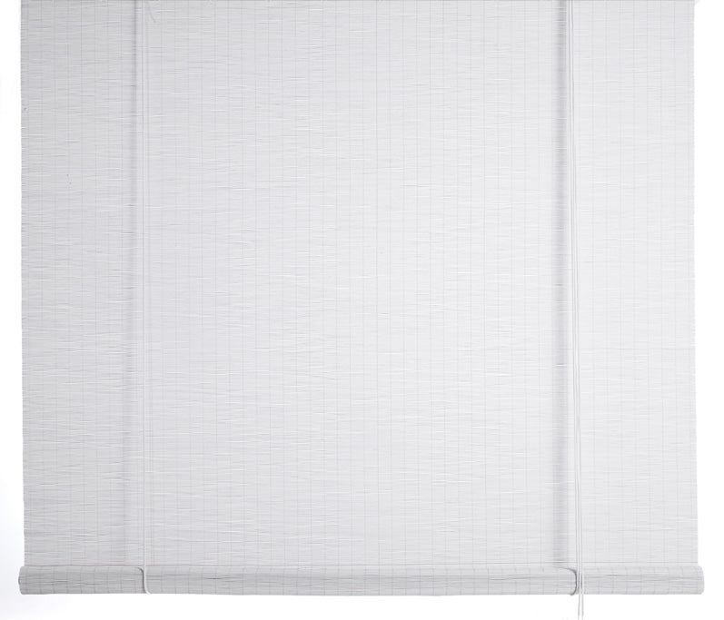 White fine bamboo roller blinds