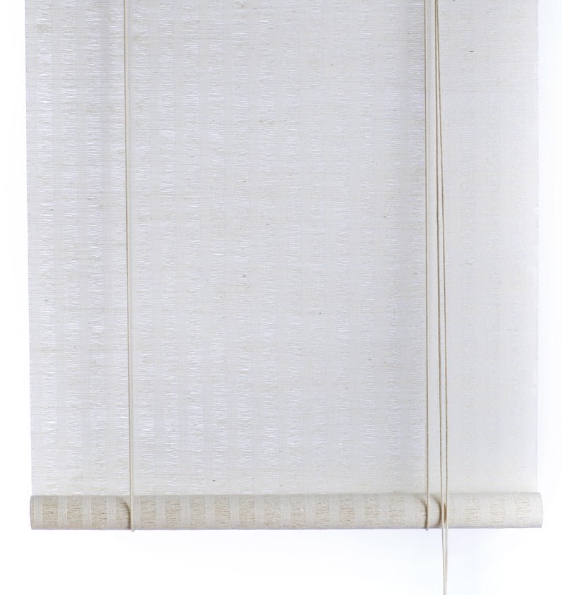 White plant striped roller blind