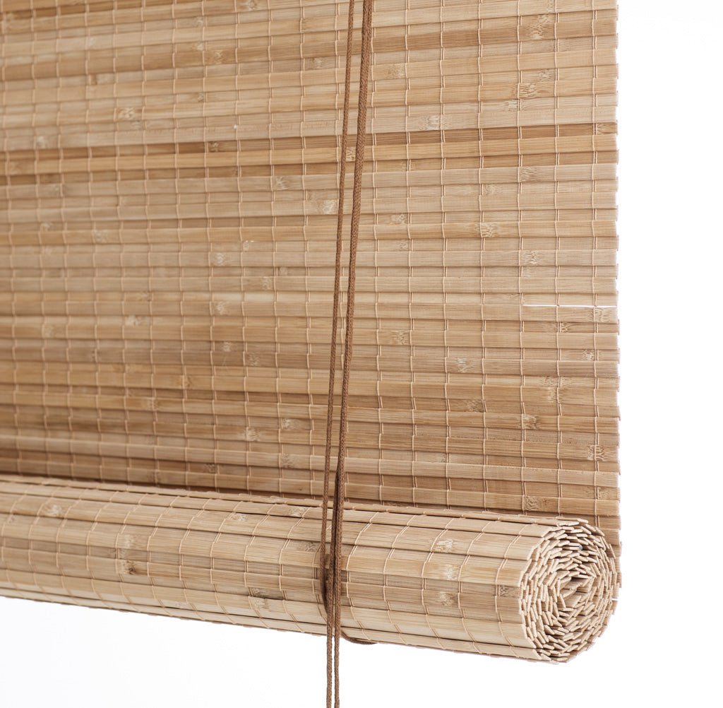 Persianas enrollables de bambú de privacidad marrón