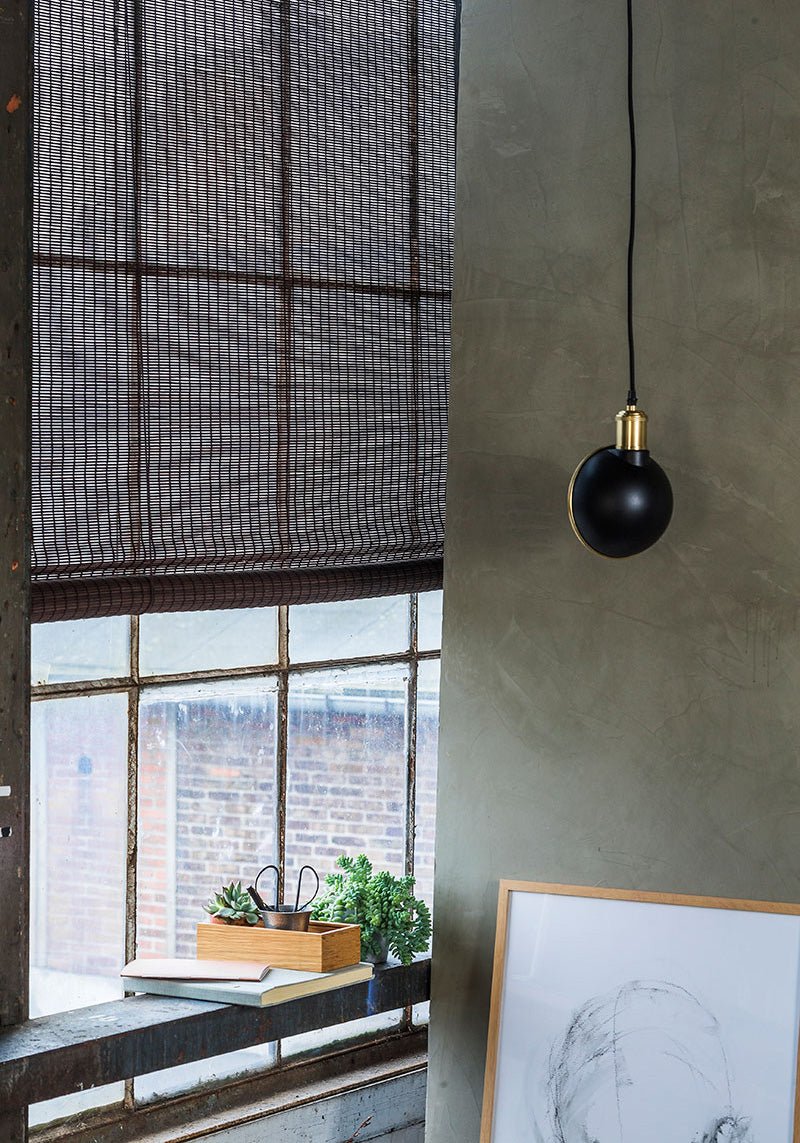 Dark brown bamboo roller blind