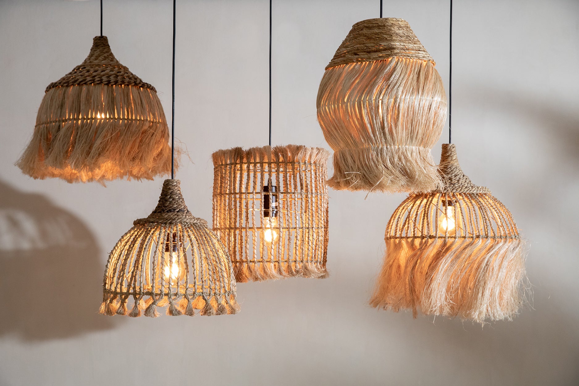 Abaca Tofs Hänglampa - Naturlig - S