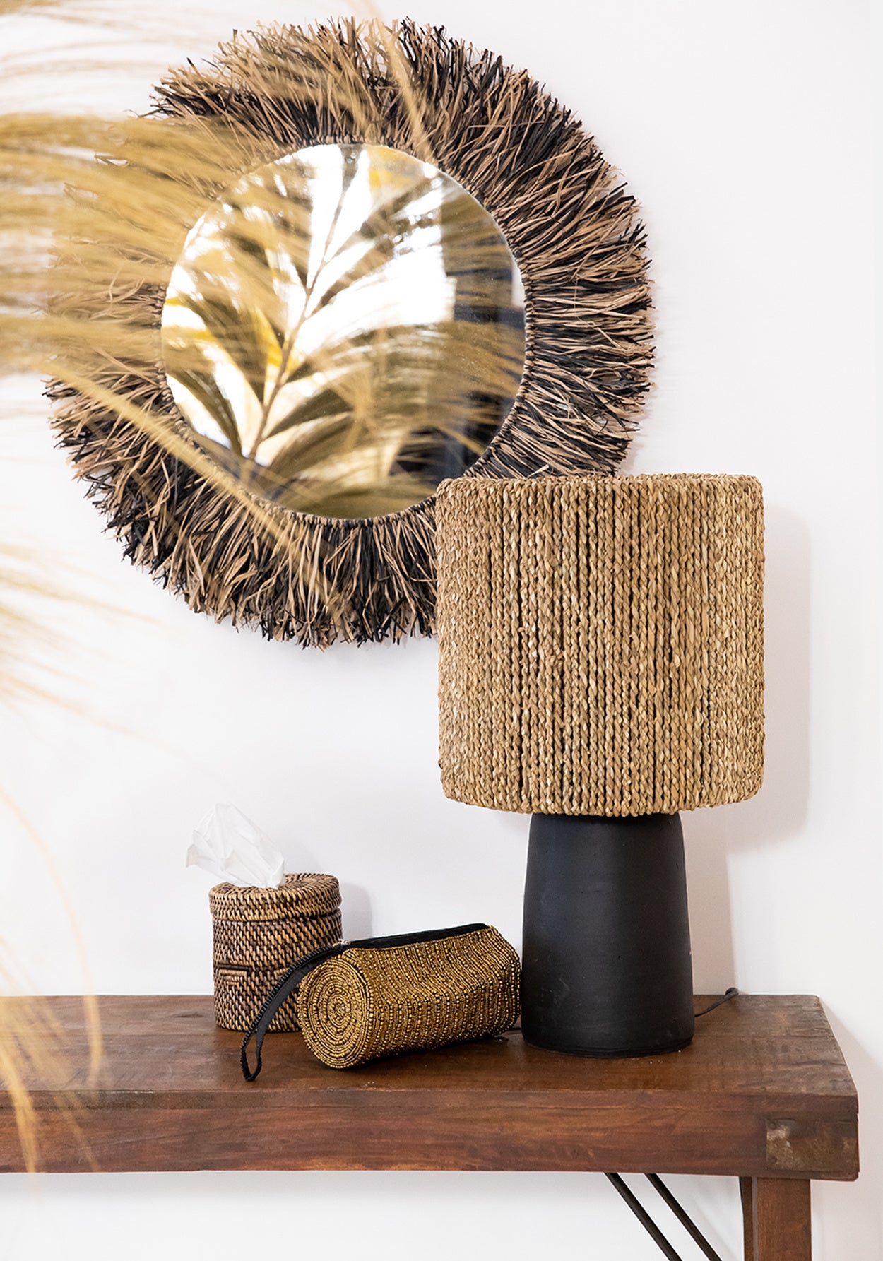 Lámpara de mesa Chalki - Negro Naturaleza