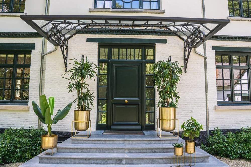 Brass planters on foot - Brass - M