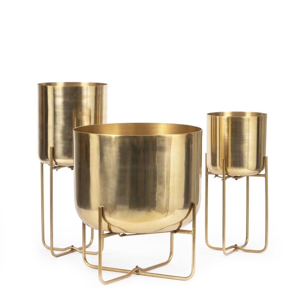 Brass planters on foot - Brass - M