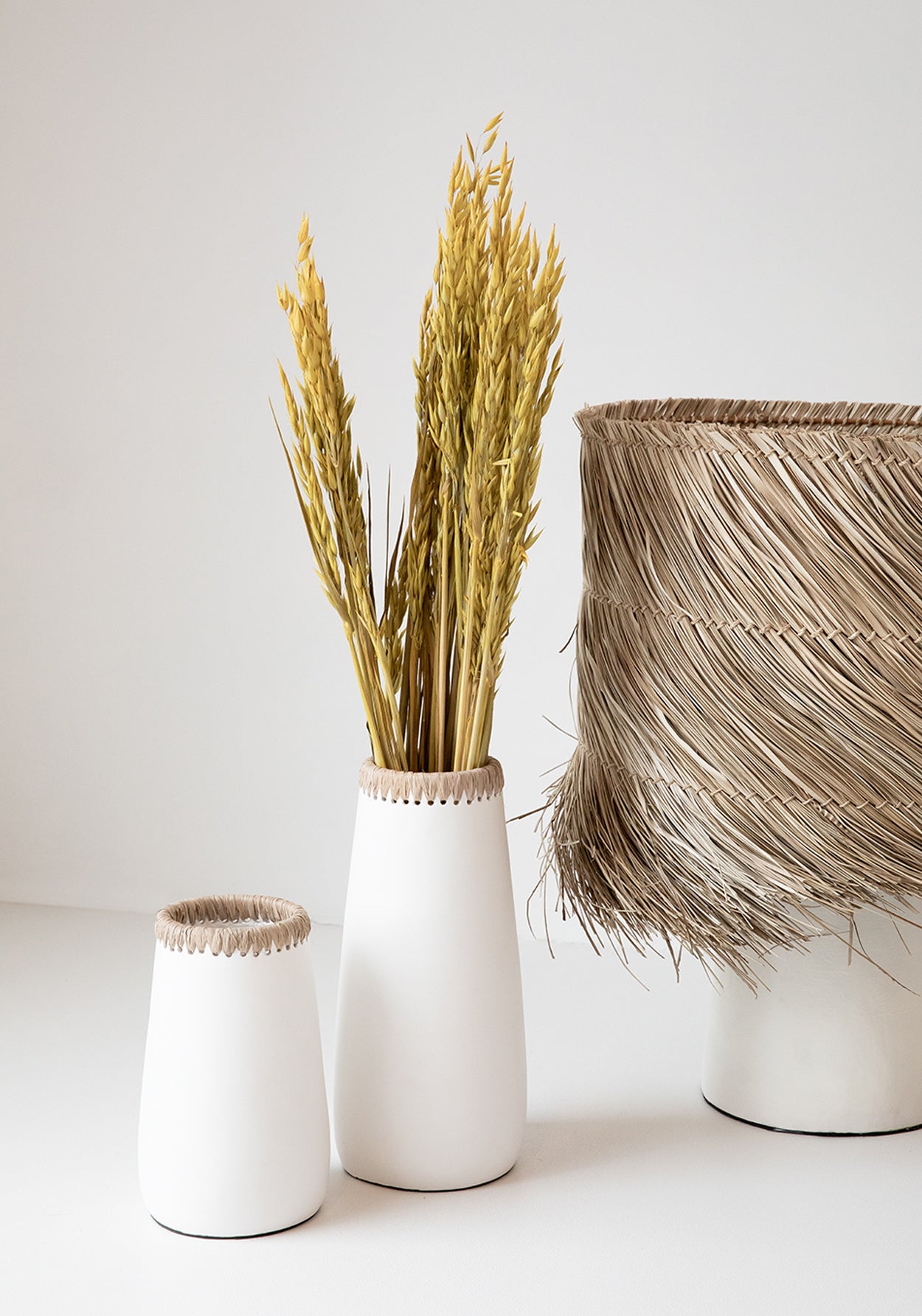 Pandan Table Lamp - White Natural