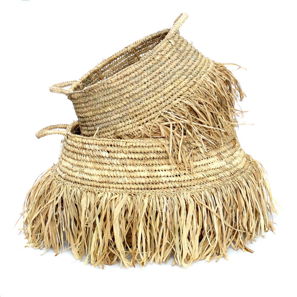 Raffia Deluxe Basket - Natural - Set of 2