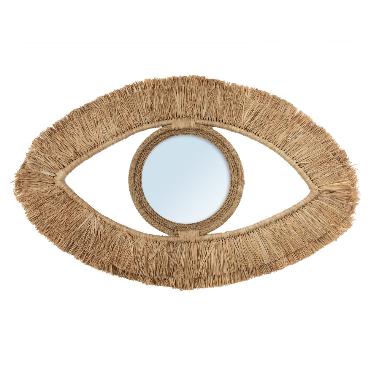 The Raffia Eye Mirror - Natural - M