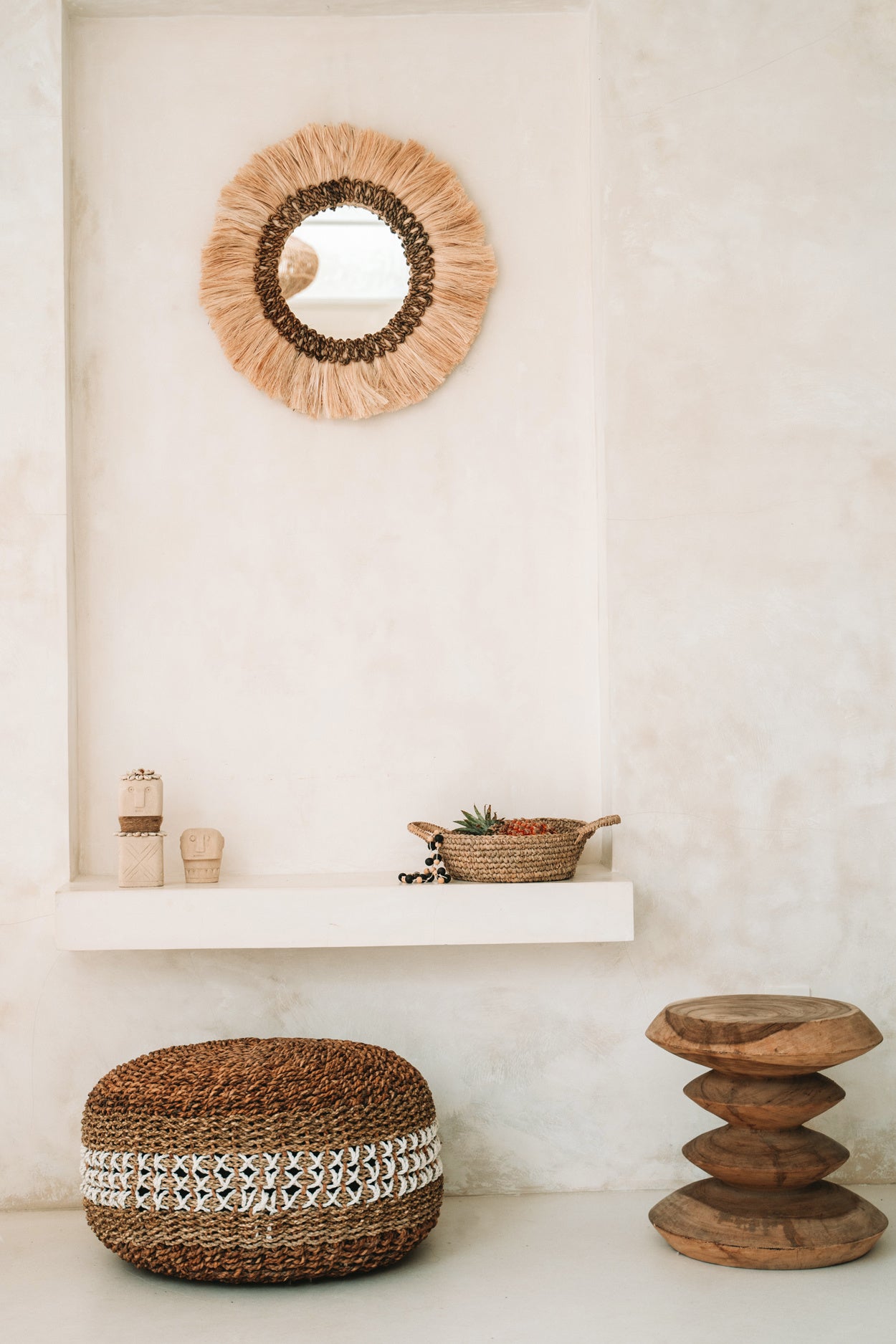 Af Raffia Mand - Natural - L