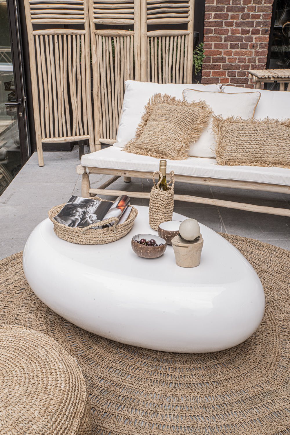 Af Raffia Mand - Natural - L