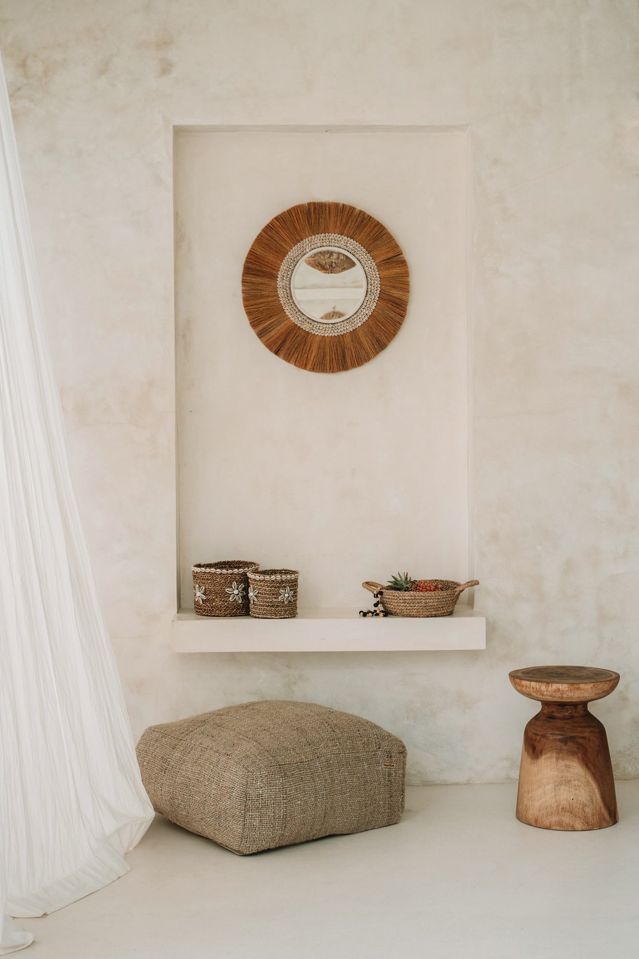 Af Raffia Mand - Natural - L