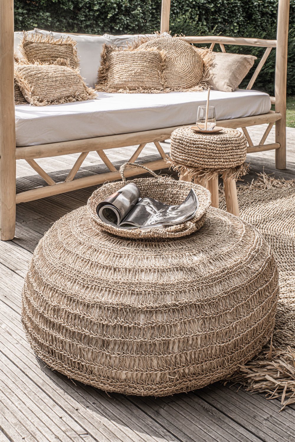 Af Raffia Mand - Natural - L