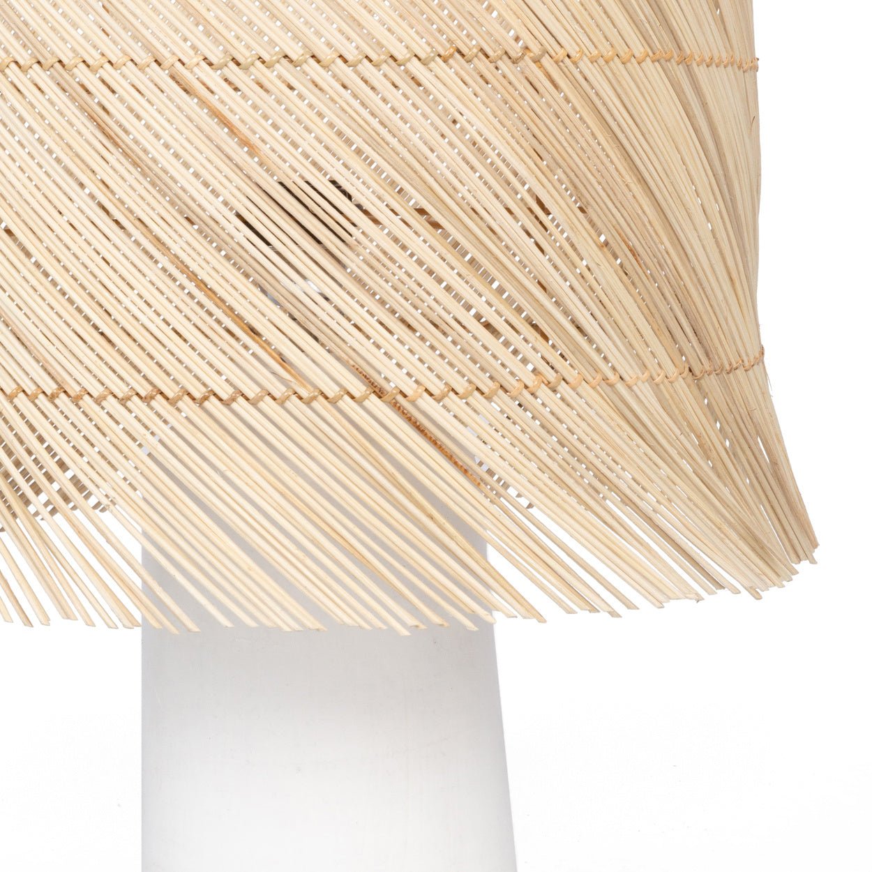 Rattan Table Lamp - White Nature