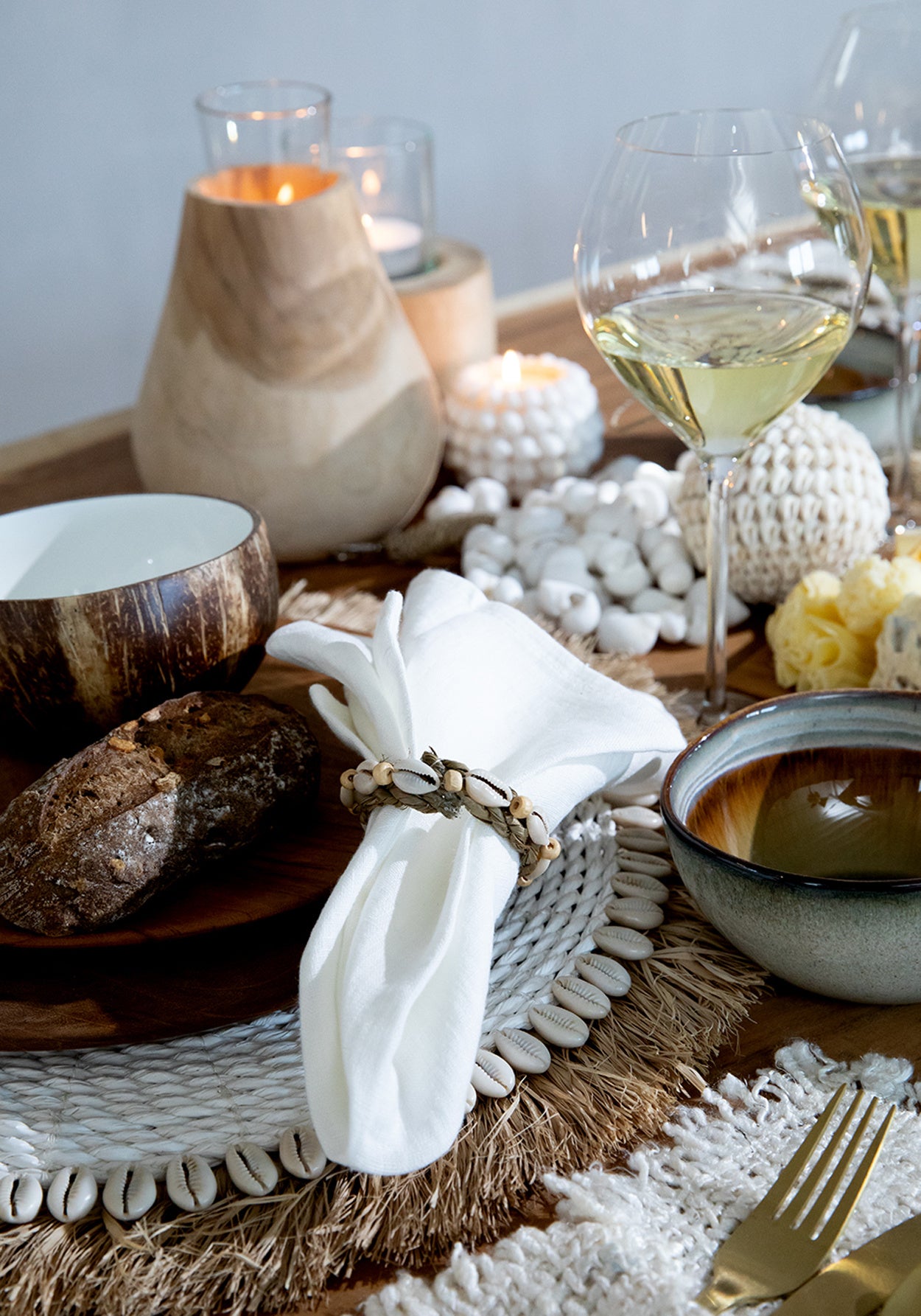 De Seagrass Shell Dækkeserviet - Wit