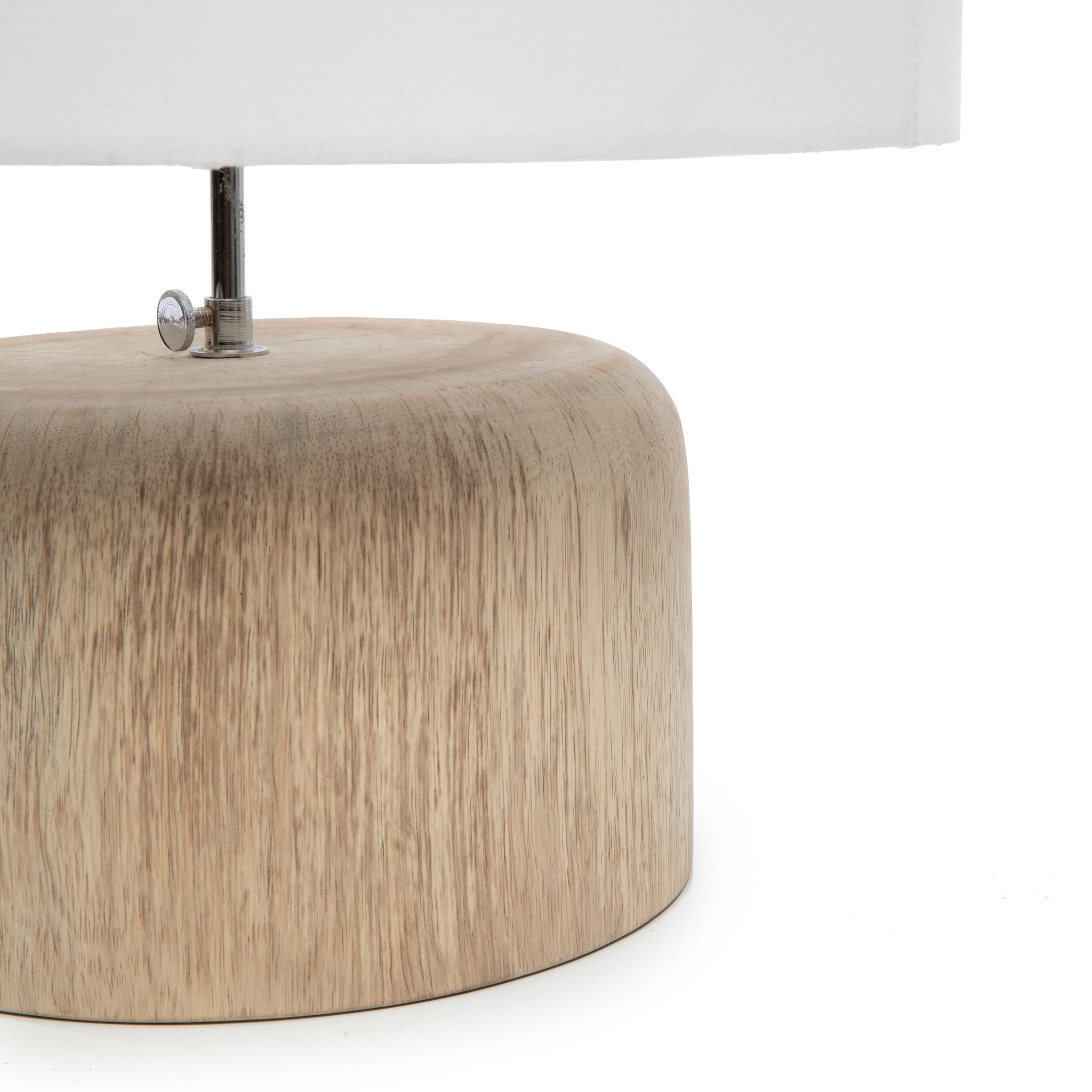 La lámpara de mesa en madera de teca - Blanco natural