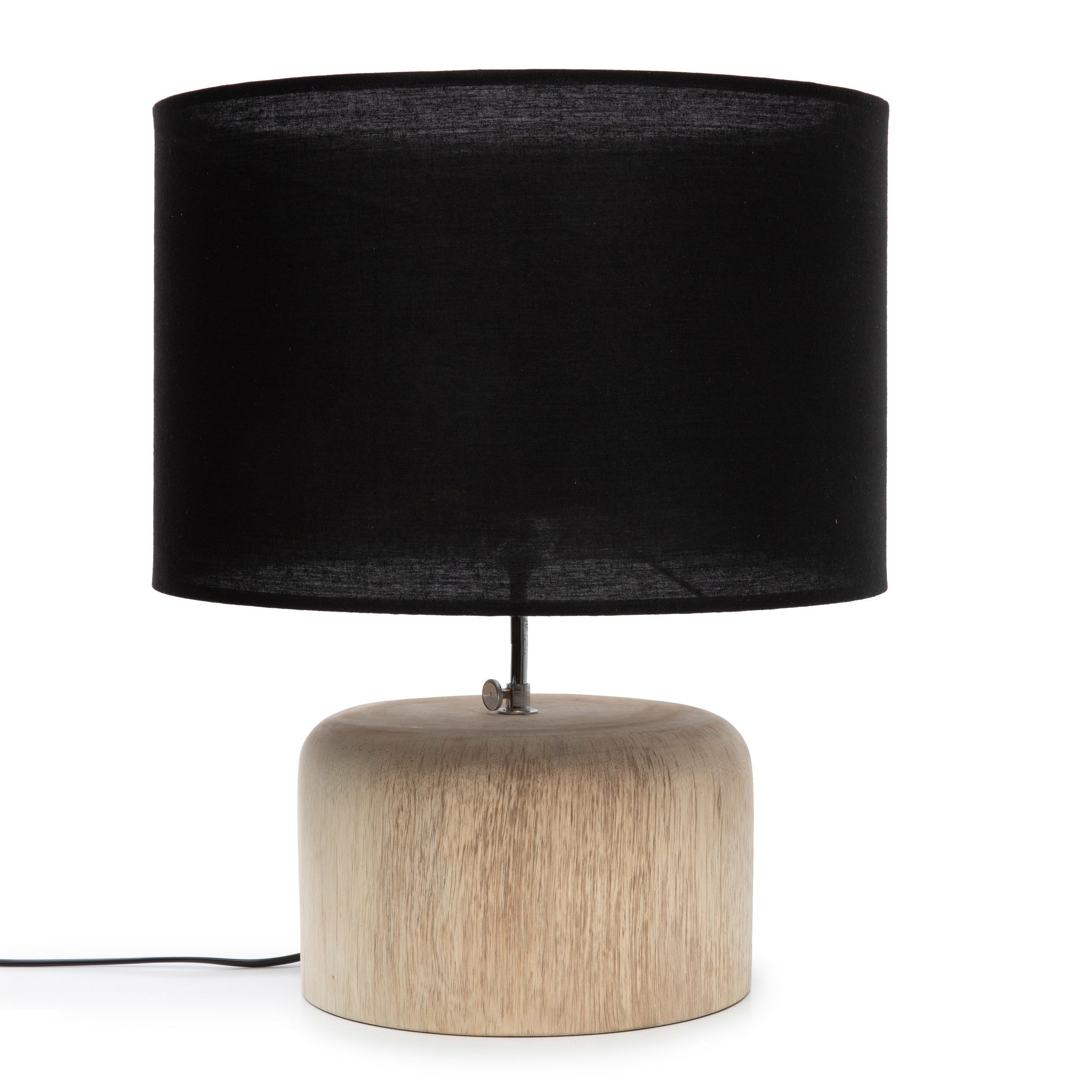 The table lamp in teak wood - Natural black