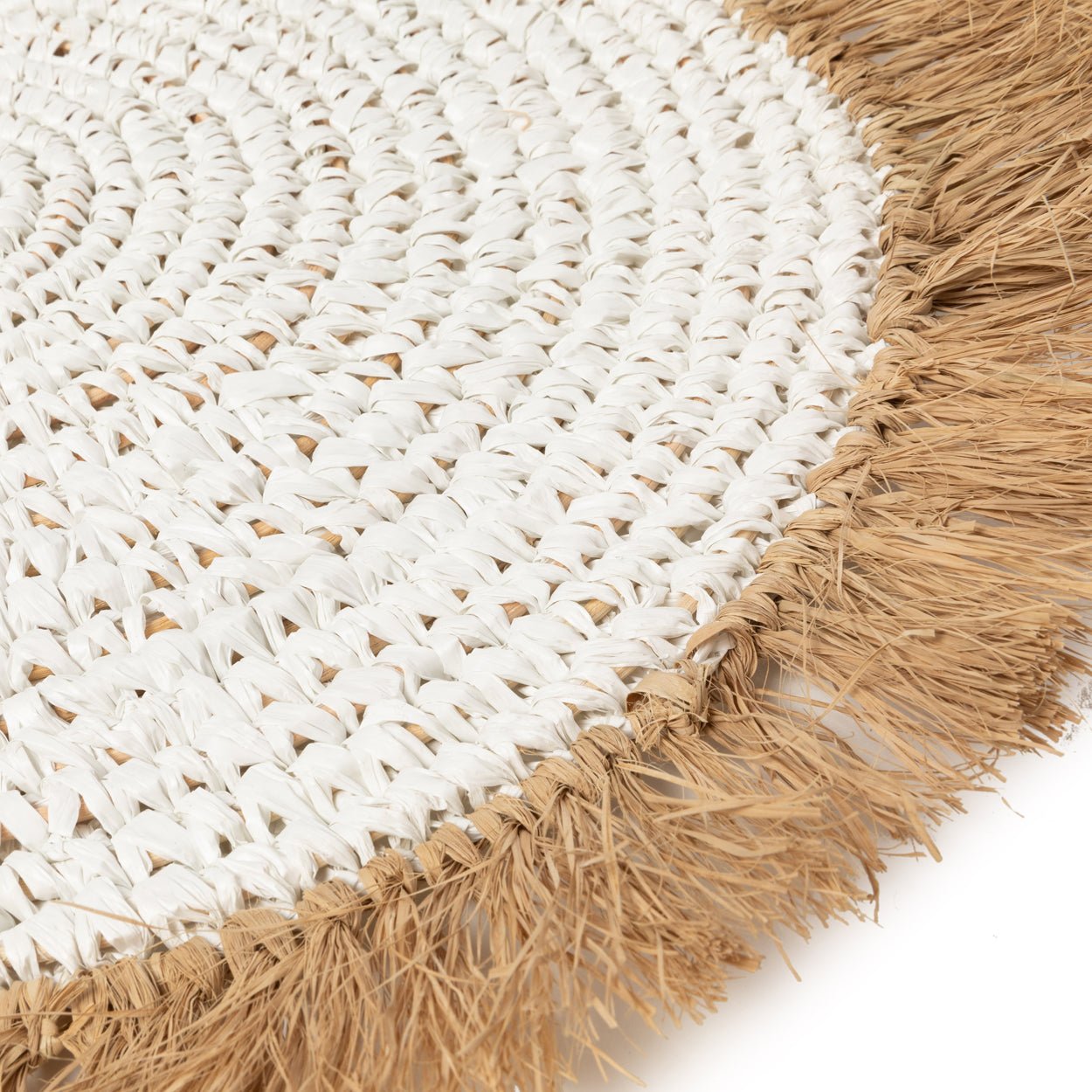 De Water Hyacinth Raffia dækkeserviet - Wit Naturel
