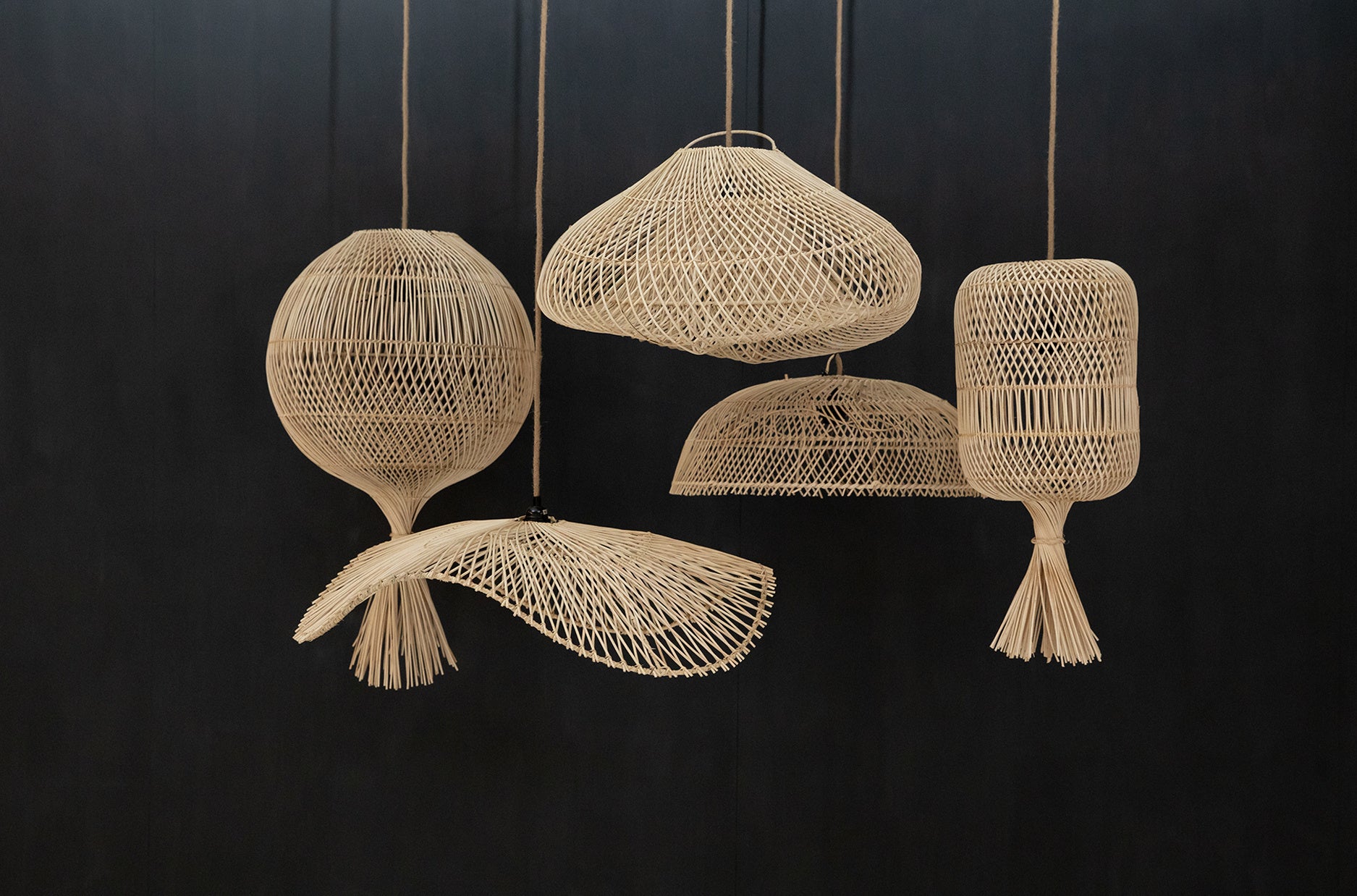Wonton floor and hanging lamp - natural
