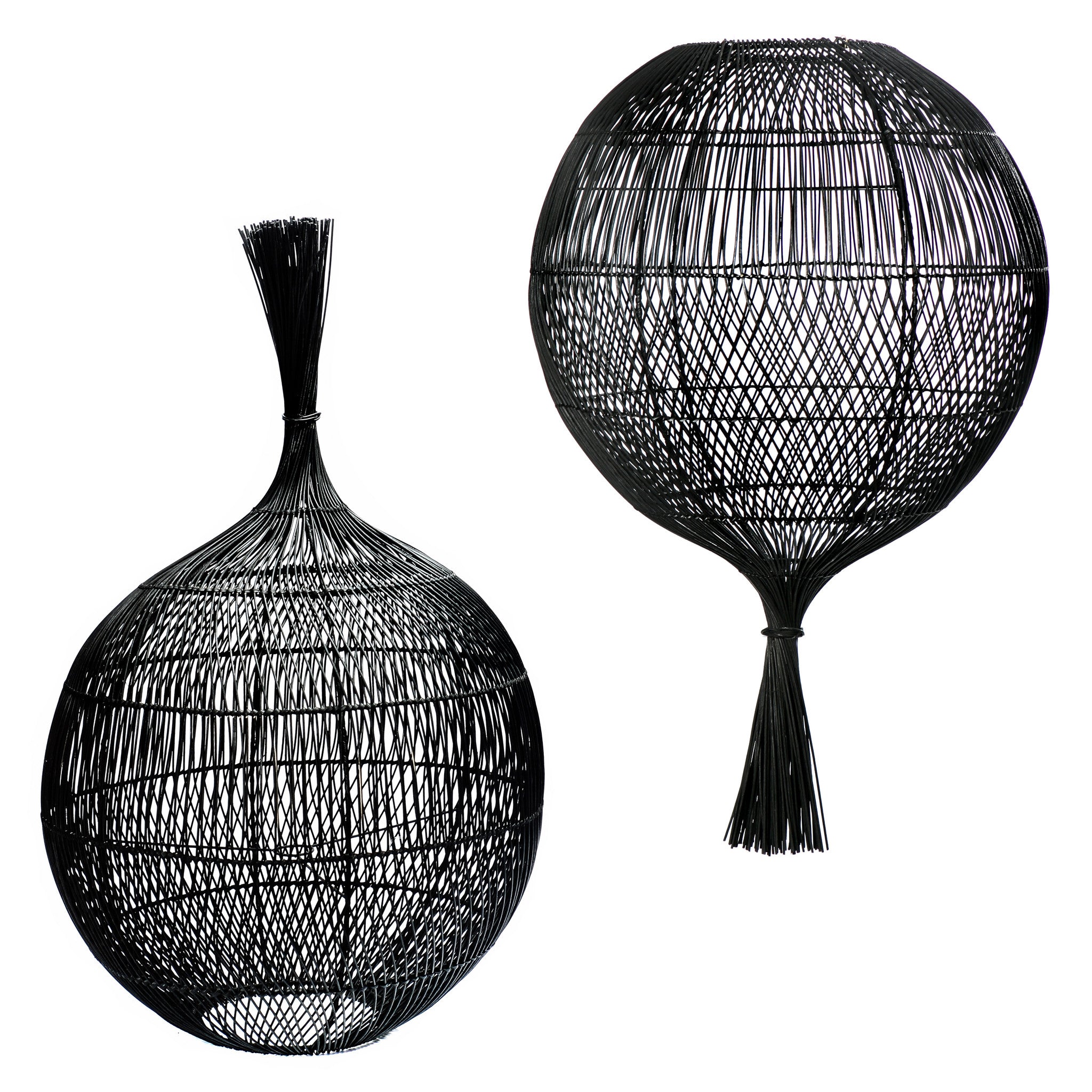 Wonton floor and hanging lamp - black