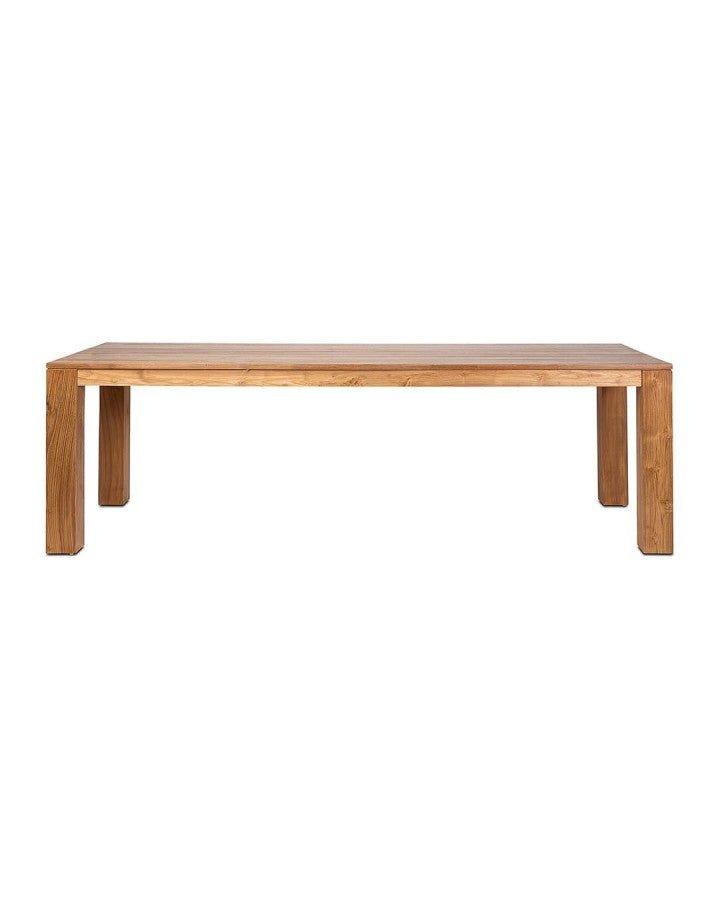 Udtrækkeligt spisebord i ubehandlet massiv regenereret teak 160 (240) x 90 cm