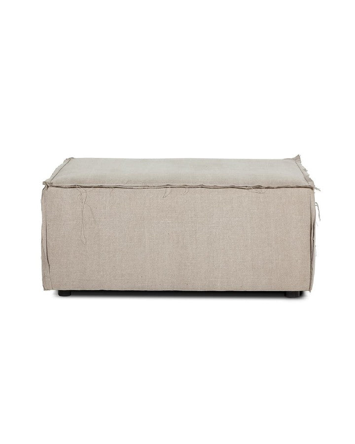 Pouf in linen and cotton