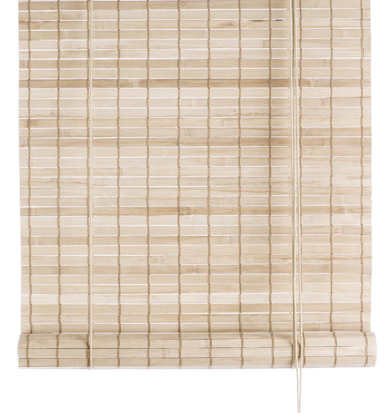 Estores enrollables de bambú marrón claro