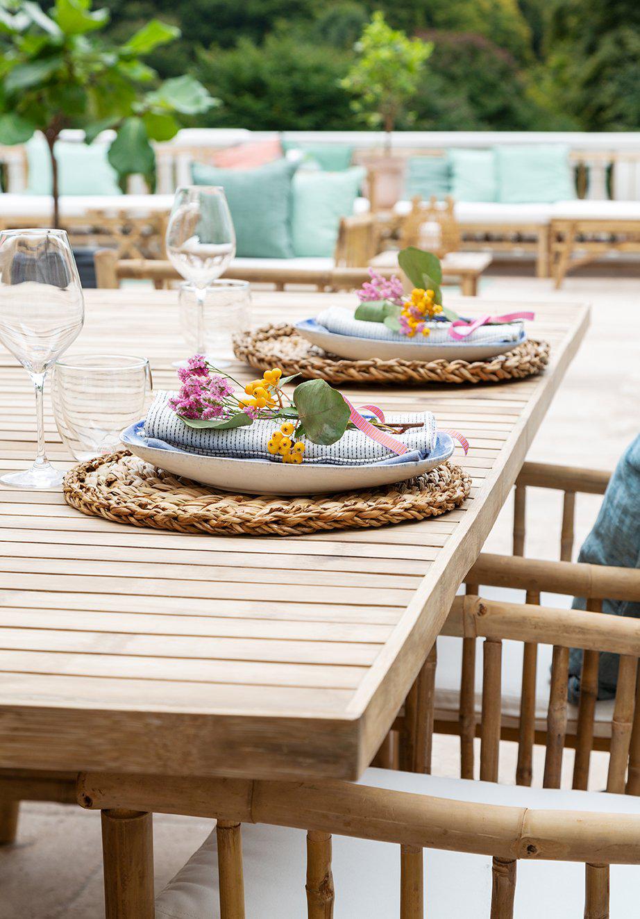 Bambupaket hopfällbart bord och 2 stolar