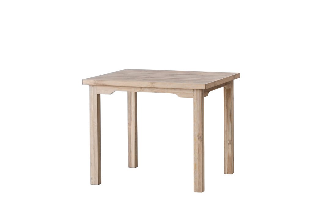 SÆT: Bambus spisebord 90x90x75 og 4 spis - Northbynorth - Køb Bambusmøblerebords stole