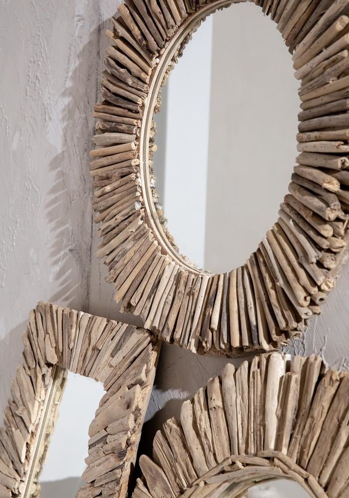 De Driftwood Halo Spiegel - Naturel - M