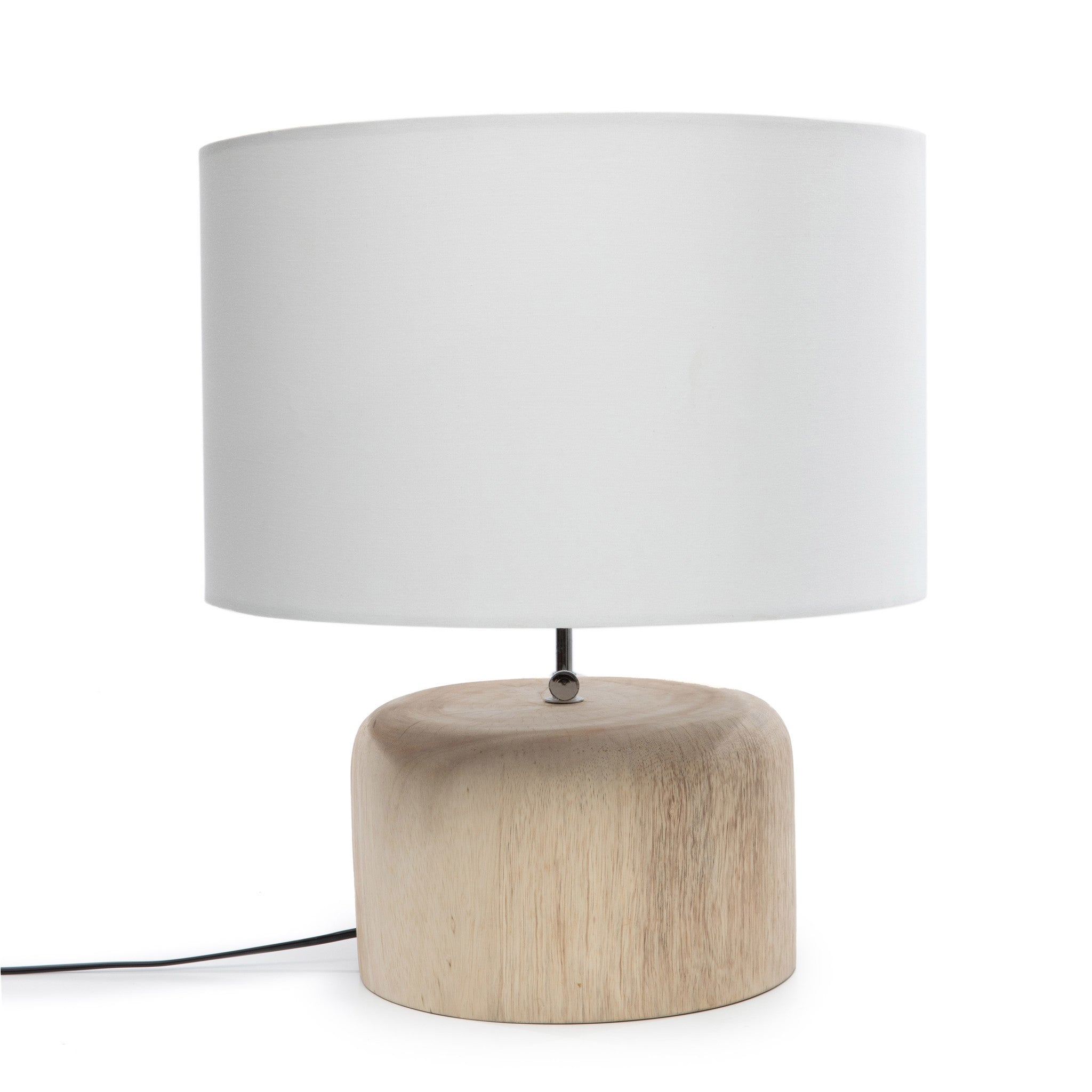 La lámpara de mesa en madera de teca - Blanco natural