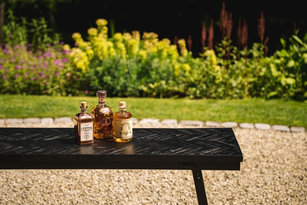 Mesa alta The Herringbone - Negro - 140cm