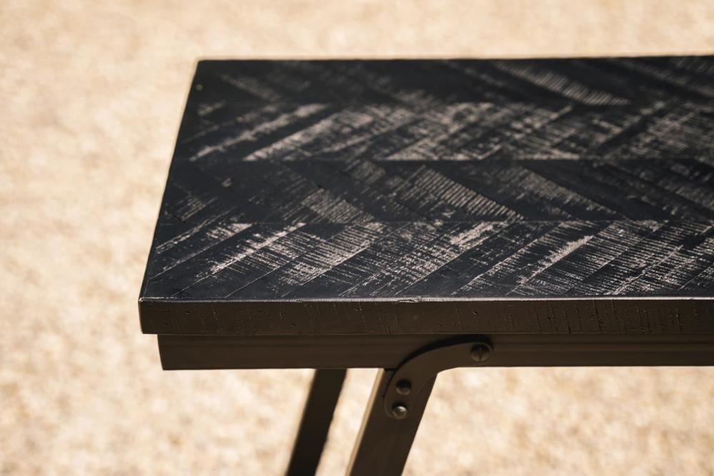 Mesa alta The Herringbone - Negro - 140cm