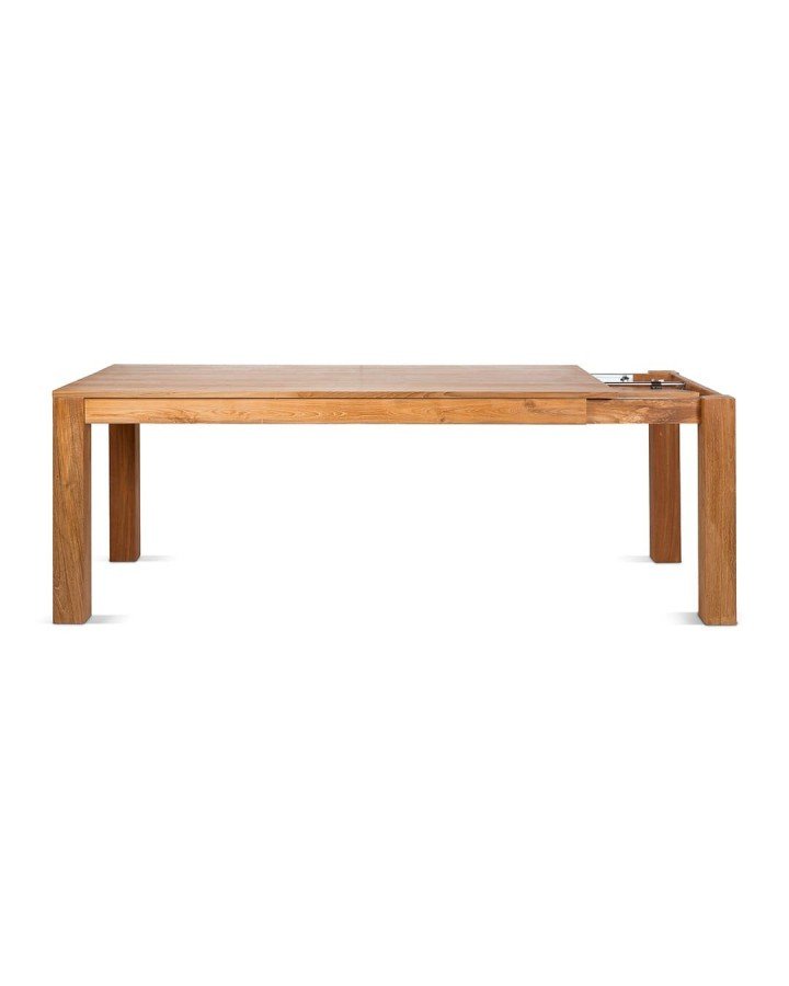 Utdragbart matbord i obehandlad massiv regenererad teak 180 (260) x 90 cm