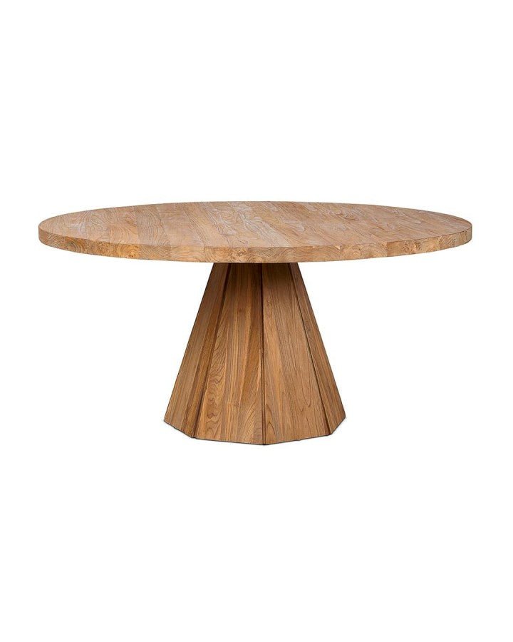 Preciosa mesa redonda de teca minimalista 180x180x75