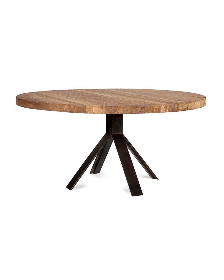 Espectacular mesa de comedor fabricada en madera de teca natural recuperada 180x180x75