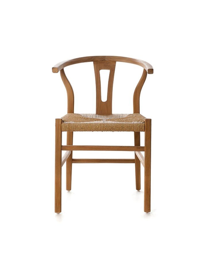 Dining chair in natural teak wood